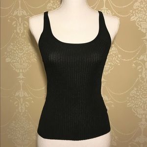 Bebe Black Shimmer Tank Top - XS